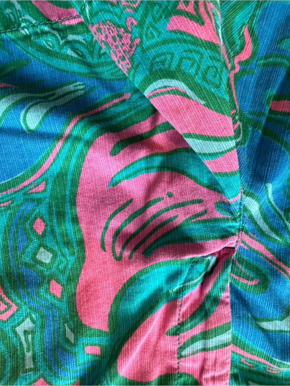 Lilly Pulitzer Pink, Green & Blue Paisley High-Rise Shorts - Picture 3 of 5